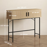 Mid-Century Entryway Table, Narrow Console Table with Storage Compartments for Behind Couch