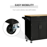 Modern Kitchen Island, Utility Kitchen Serving Cart with 2 Storage Drawers & Cabinets for Dining Room