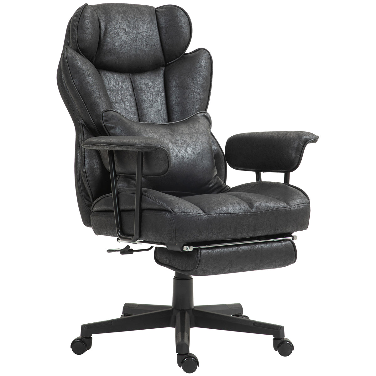 Big and Tall Office Chair with Foot Rest, 400LBS High Back Desk Chair with Padded Armrests, Lumbar Support