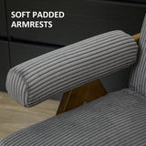 Corduroy Accent Chair Armchair with Wide Seat and Soft Padded Armrests for Reading