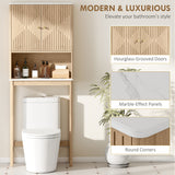 Armoire de Rangement au-Dessus de la Toilette avec Tablette Ajustable, Tablette Ouverte et Barre Inférieure Ajustable