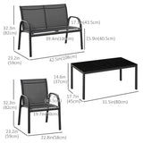 4-Piece Patio Furniture Set Garden Conversation Set with Loveseat