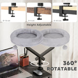 Cat Desk Bed 360° Rotatable Adjustable Height for Home Office Work Window