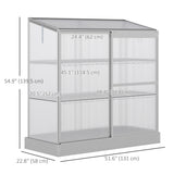 Aluminum Cold Frame Greenhouse, Raised Planter Bed Protection with Openable Top and 2 Shelves for Outdoor Indoor