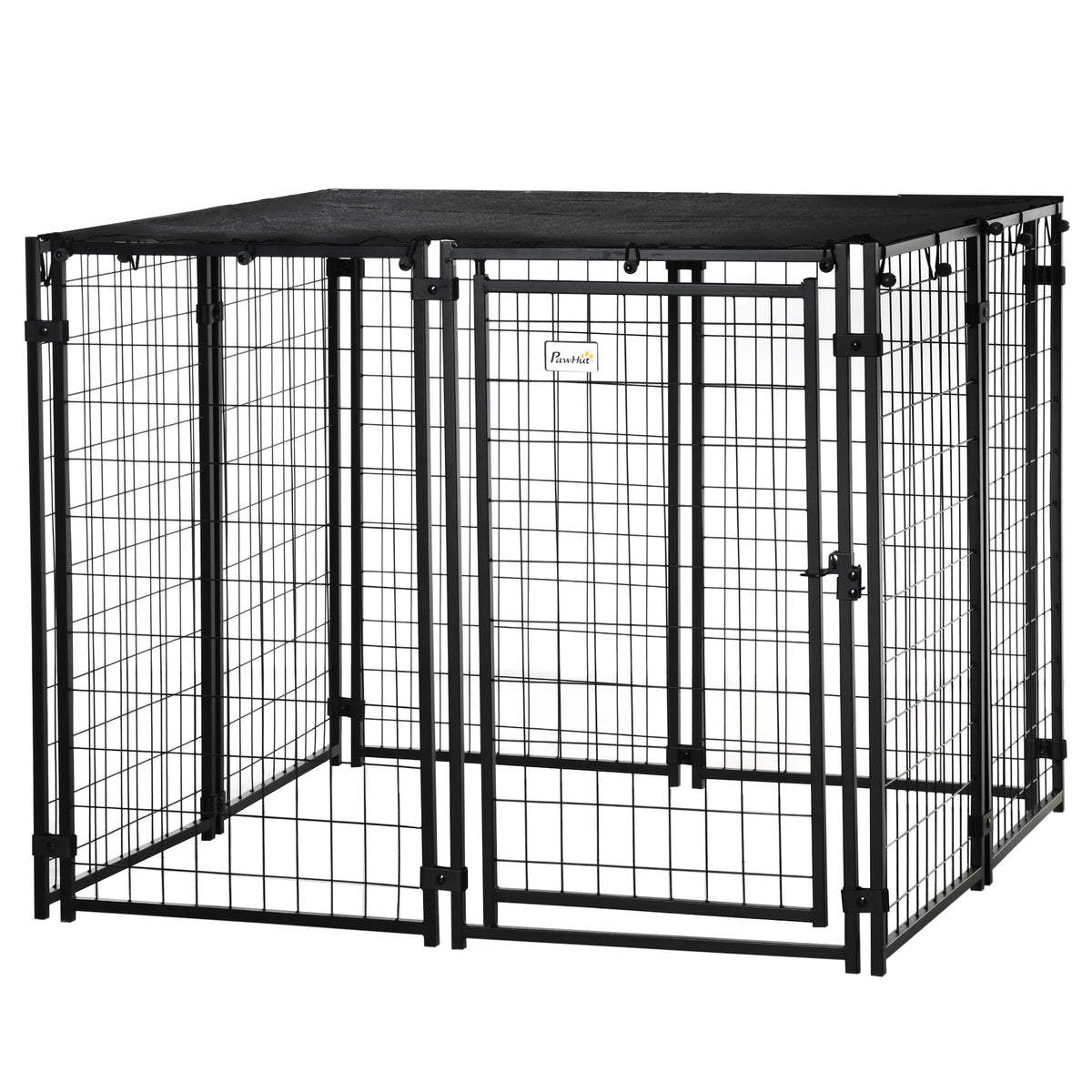 Outdoor Dog Kennel, Lockable Pet Playpen Crate with Top Cover