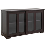 Modern Kitchen Sideboard, Stackable Storage Cabinet, Sliding Glass Door Console