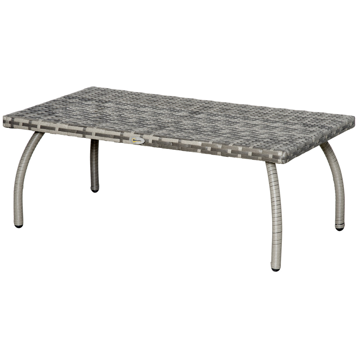 Table à café en rotin pour terrasse, table d'appoint extérieure, 35,4
