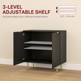 Modern Kitchen Storage Cabinet, Sideboard Buffet Cabinet with Adjustable Shelves and Metal Legs for Kitchen