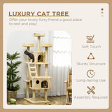 71-Inch Multi Level Scratching Cat Tree Kitty Condo Activity Center with Toys