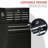 6-Drawer Tool Chest Set with 4 Wheels, Lockable Rolling Tool Box and Storage Cabinet for Garage Factory Workshop