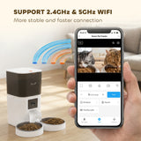 Automatic Cat Feeder for 2 Cats with HD Camera，2.4G & 5G WiFi Pet Food Dispenser 6L APP Control