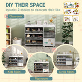 Toy Storage Organizer with 11 Non-Woven Fabric Boxes, Storage Cabinet & Shelves