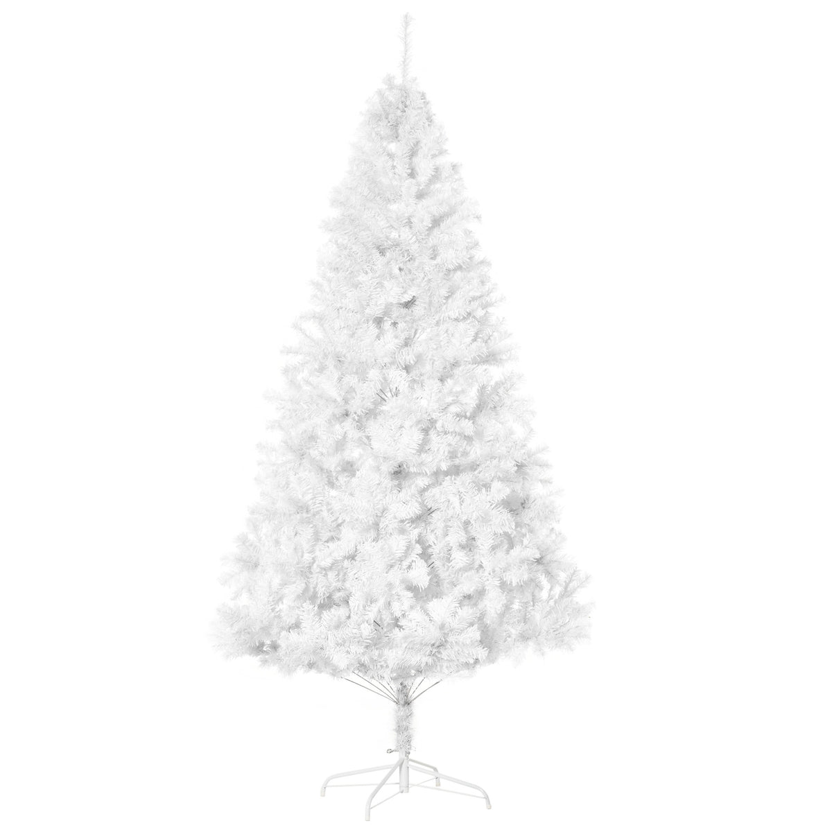 Sapin de Noël artificiel blanc de 2,1 m avec 1230 branches et support métallique
