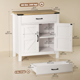 Buffet de cuisine, armoire de rangement de cuisine style fermette avec tiroir et étagère pour salon