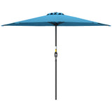 9ft Half Round Umbrella Outdoor Patio Garden Balcony Parasol Window Sun Shade w/ 5 Ribs