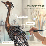 Garden Statue Heron Standing Lawn Sculpture Statue Ornament with Stakes for Lawn