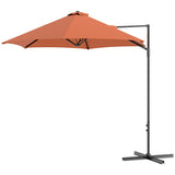 8.5FT Offset Patio Umbrella with 360° Rotation, Outdoor Cantilever Roma Parasol Hanging Sun Shade Canopy Shelter with Cross Base