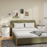 Side Table Set of 2, End Tables with Drawer and Cabinet, Nightstands for Small Spaces