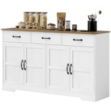 Buffet avec rangement, cabinet bar à café moderne avec 3 tiroirs et tablettes ajustables