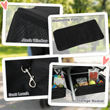 Double Pet Stroller, Foldable Dog Stroller with 2-Seater Carrier, Storage Basket