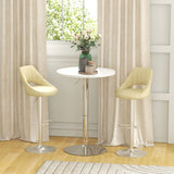 High Top Bar Table, Adjustable Round Kitchen Table with Swivel Top and Steel Base, Bistro Table for 2 People