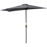 Parasol demi-parapluie 7,5 pi pour patio avec manivelle