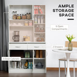 Buffet de cuisine de 71 po avec armoire de rangement, placard avec tiroirs pour salon/salle à manger