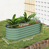 5 x 2 x 1.5 FT Galvanized Steel Raised Garden Bed, Metal Garden Bed Planter Box with Safety Edging
