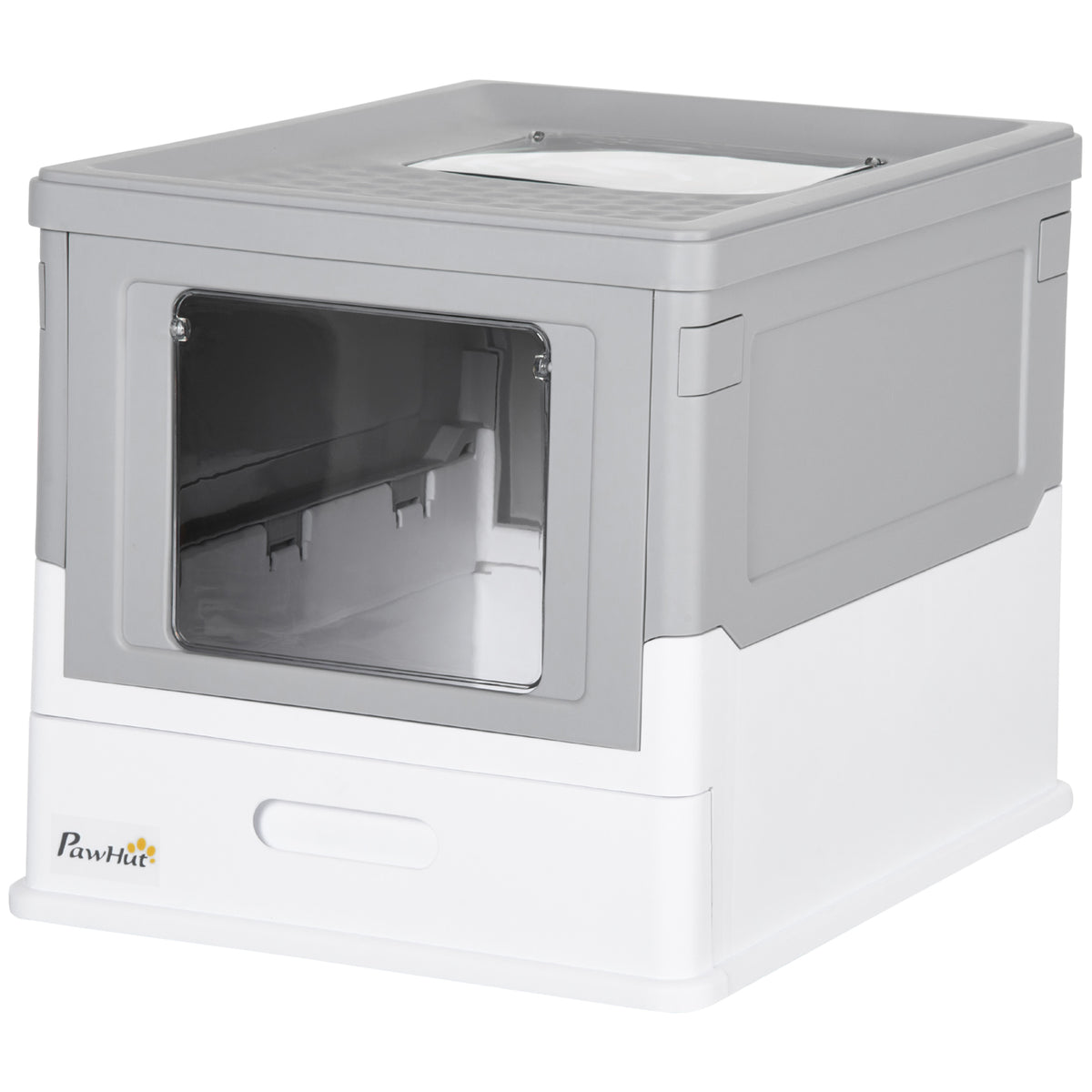 Top Entry Enclosed Kitty Litter Box with Scoop, Tray, Large Space, Foldable