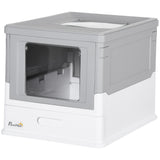 Top Entry Enclosed Kitty Litter Box with Scoop, Tray, Large Space, Foldable