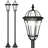 2 Piece LED Garden Lights Lamp Post Solar Powered Auto Switch Outdoor Lantern Patio Pathway Walkway Water-Resist 6 Hours