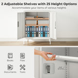 Office Storage Cabinet with Lock, Filing Cabinet with Adjustable Shelves and Doors for Home Office