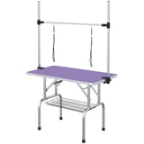 Table de toilettage pour chien avec 2 sangles de sécurité panier de rangement
