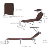 Outdoor Lounge Chair, Adjustable Folding Chaise Lounge