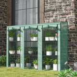 Lean-to Greenhouse with 3 Tier Shelves