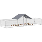 Grand enclos à poules métallique, cage à volaille accessible 13,1' x 9,8' x 6,4' pour canards