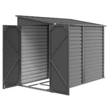 4.6' x 9' Steel Outdoor Storage Shed, Metal Tool House with Foundation Kit, Lockable Doors, Gloves and 2 Air Vents for Backyard