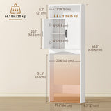 Over the Toilet Storage Cabinet Freestanding Bathroom Organizer with 2 Doors and Open Shelf