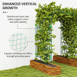 Arched Garden Trellis, 8 FT Tall Metal Plant Trellis Support with Trellis Netting for Climbing Plants