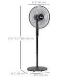 Floor Standing Fan with Remote Control, Stand Up Cooling Fan, Tall Pedestal Electric Fan for Home Bedroom