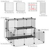 Cage pour Petits Animaux Cage à Lapins avec Porte, 31 Panneaux au Total, 41,3