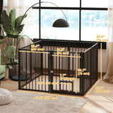 8 Panels Dog Playpen, Foldable Portable Pet Playpen with Door, for Small & Medium Dogs, 30
