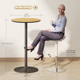 Round Table for 2, 40.2 Inch Bar Height Pub Table with Steel Frame