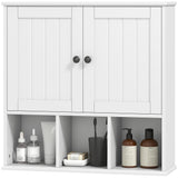 Farmhouse Bathroom Wall Cabinet, Wall Mounted Medicine Cabinet with Adjustable Shelf, Open Compartments