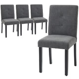 Modern Dining Chairs Set of 4, Kitchen Chairs with Rubberwood Legs and Padded Seat
