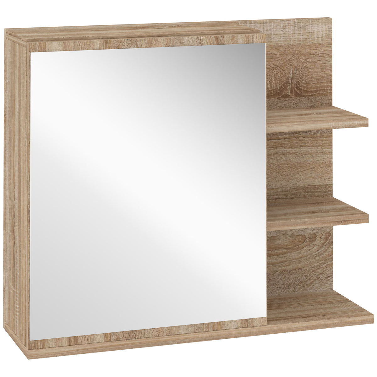 Medicine Cabinet with Mirror, Bathroom Wall Cabinet with 3 Open Shelves