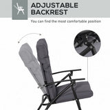 Ensemble 2 chaises pliantes extérieures dossier ajustable, chaises camping rembourées pour événements