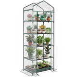 5 Tier Mini Greenhouse, Portable Outdoor Flower Stand with Shelf Clips, Indoor Greenhouse with Steel Frame, 27.25