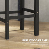 Counter Height Stools Set of 2, Farmhouse Bar Stools with Backs, Solid Wood Counter Stools for Kitchen Island