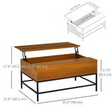 Lift Top Coffee Table with Hidden Storage Compartment Lift Tabletop Center Table for Living Room